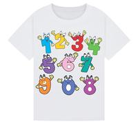 Kids Counting Wave T-Shirt for Boys & Girls - Playful Wave Design, Engaging Educational Tee for Maths Day, Ideal for School, Learning, and Classroom Fun White 5-6Y