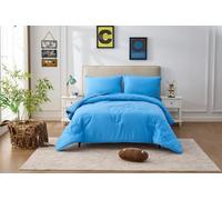 Kids Coverless Quilt Duvet 10.5 Tog - 100% Polyester Fabric Soft Warm Washable & Lightweight for Camping, Travel & Sleepovers, Single/Double Bedding with Pillowcase (Gamer - Blue, Double)