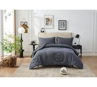 Kids Coverless Quilt Duvet 10.5 Tog - 100% Polyester Fabric Soft Warm Washable & Lightweight for Camping, Travel & Sleepovers, Single/Double Bedding with Pillowcase (Football - Charcoal, Single)