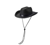 Kids Cowboy Hats Western Cowgirl Hat with Adjustable Straps Wide Brim Fancy Dress Cowboy Hats for Girls Boys (Black-1, One Size)