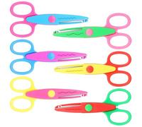 Kids Craft Scissors, 6-Piece Set, Colorful and Safety, Various Designs Safe for Children to Use