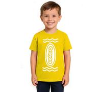 Kids Crayon T-Shirt - Large - Yellow T-Shirt with White Crayon Print - Childs Boys Girls Unisex Fun Creative Colourful World Book Day Book Week Fancy Dress Costume