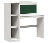 Desk Chalkboard Engineered Wood 120x45x118.5cm White Grey 3-Shelf Storage Indoor