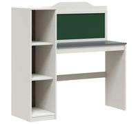 Desk Chalkboard Engineered Wood 120x45x118.5cm White Grey 3-Shelf Storage Indoor