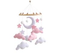 Kids Crib Mobile | Bassinet Mobile Toy for Stroller, Moon Star Felt Toys for Kids Girls Boys Home Bedroom Playroom Daycare Travel Car Stroller Birthday Holiday