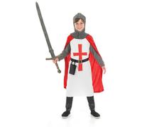 Kids Crusader Knight Costume S - XL Boys Medieval Lord Fancy Dress Book Day Week