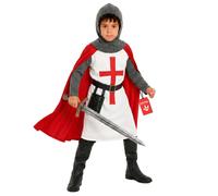Kids Crusader Knight Costume S - XL Boys Medieval Lord Fancy Dress Book Day Week