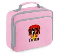 Kids Custom Guitar Rock Star Lunch Bag Boys Girls Guitarist Lunchbox for Back to School Toddlers Infants Nursery Gift, 24cm x 20cm x 8cm, Pink