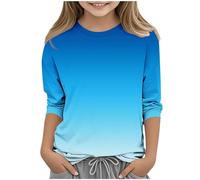 Kids Custom T Shirt Any Text Image Personalised Printed Sports Day Logo Boys Girls T-Shirts Tie-dye Long Sleeve Tops Summer Fashion Printed Casual Crew Neck Tee Personalised Photo Tee Blue