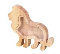Kids' Cute Animal Wooden Savings Bank, Perfect for Developing Financial Skills and Adding Fun to Decor (Lion)