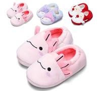 Kids Cute Bunny Unicorn Cat Girls Slippers - Children's Closed-back Warm House Anti-slip Fluffy Girls Slippers (Dinosaur,12/12.5 UK Child)