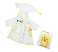 Kids Cute Cartoon Raincoats Toddler Boys Girls Lightweight Rain Jacket Coat Waterproof Rain Proof Poncho Reusable Hooded Rainwear with Pocket and Button Cover Up Overalls (Yellow, 18-24 Months)