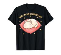 Kids Cute cat Graphic Wake me up at Christmas Sleepy kittty T-Shirt