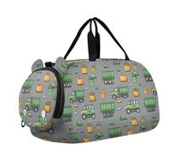 Kids Cute Gym Bag with Shoes Compartment Large Capacity Carry On Bag for Travel, Swimming, Dance, Ballet Garbage Trucks Street Cleaning Trucks Trash Bins