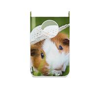 Kids Cute Hanging Laundry Hamper Bag Dirty Clothes Bag Basket Fabric Wash Bag with Door Wall Hooks,Guinea Pig