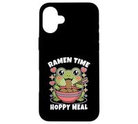 Kids Cute Kawaii Frog Eating Ramen Noodle Soup Case for iPhone 16 Plus
