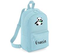 Kids Cute Panda Backpack - School Back to School Personalised for Kids - Animal Safari Jungle, Powder Blue