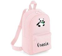 Kids Cute Panda Backpack - School Back to School Personalised for Kids - Animal Safari Jungle, Powder Pink