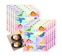 Kids Cute Right Left Dinosaur Stickers 1.37 x 1.5 Inch - Cartoon Dinosaur Sole Sticker Children Boys Girls Shoes Stickers for Early Learning 40 Pairs