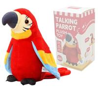 Kids Cutiest Talking Parrot Toy Mimicry Pet Speaking Plush Toy Repeat What You Say Waving Wings Electronic Record Bird Toy Stuffed Animal Interactive Sensory Educational Toy Birthday Xmas Gift