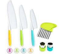 Kids' Cutting Set | Montessori Safe Kitchen Knives, Cookie and Crinkle Cutters for Cooking| Kitchen Safety for Toddlers | Boost Confidence and Encourage Picky Eaters (Cutting Set)