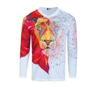 Kids Cycling Jersey Dirt Bike Youth Mountain Bike Childrens Biking Clothes Boys Motocross Long Sleeve Shirts Downhill Top Girls Bicycle Riding Biker Racing Clothing White Red L