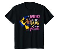 Kids Daddies Little Bajan Princess Barbados Flag tee T-Shirt