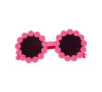 Kids Daisy Sunglasses Girls Sunglasses Daisy Floral Eyewear Glasses Round Party Accessories Sunglasses Round Flower Sunglasses for Aged 1-6 Hot Pink