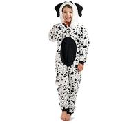 Kid's Dalmatian Puppy Dog Onesie Costume Onesie All-In-One for Boys or Girls in Soft Fleece with a Tail In Childrens Size Years 2-3 Dalmatian 50