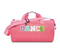 Kids Dance Ballet Bag, Kids Chenille Letter Duffel Bag, Sport Duffle Bag, Travel Duffel Bag, Pink Cheerleader Bag for Girls, Dance Duffle Bag, Special Performance Reward Gift for Children, Pink, Large