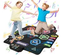 Kids Dance Mat Foldable Electronic Dance Pad with Light up 6 Button Bluetooth 5 Modes Interactive Music Toys for Girls Boys Childrens