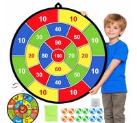 Kids Dart Board Set, Double Sided Dart Board with 12 Sticky Balls, 6 darts, Bag, Hook, Indoor & Outdoor Party Games Toys Gifts for 4 5 6 7 8 9 10 11 12+ Year Old Boys Girls Adult