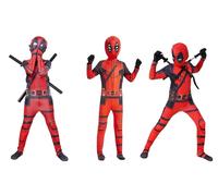 Kids Deadpool Inspired Costume:Costume+Mask+2 Plastic Swords+Backpack /15-17 Y