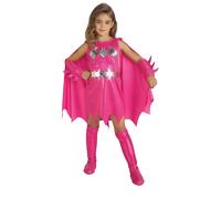 Kids Deluxe Pink Batgirl Costume Superhero Girls Fancy Dress Halloween Outfit