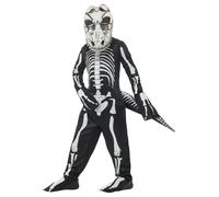 Deluxe T-Rex Skeleton Costume, Black, with Bodysuit, Tail & Mask with Lenticular 3D Print Eyes
