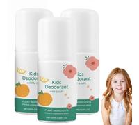 Kids Deodorant for Girls and Teens, Natural Deodorant Vanilla Citrus, Odour Control for Adults and Kids, Roll-On Deodorants, Soothes and Moisturises, Prevent Dry Skin, Fresh and More Pleasant (3)