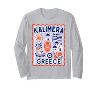 Kids Design Greece Kalimera Means Hello in Greek Language Long Sleeve T-Shirt