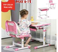 HOMCOM Kids Desk and Chair Set w/ Drawer, Pen Slot Hook - Grey