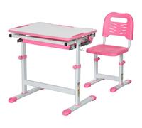 Kids Desk and Chair Set with Drawer, Pen Slot Hook - 6 - 12 years old - Pink