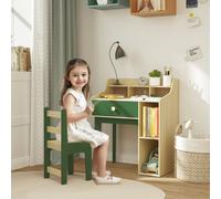 AIYAPLAY Kids Desk and Chair Set with Storage Shelves - Drawer - Green | TJ Hughes