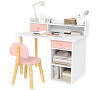 Kids Desk Chair Set Studying Reading Drawing Pink