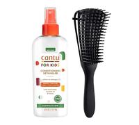 Kids Detangler Spray & Detangling Brush Bundle - Cantu Kids Conditioning Detangler Spray & Amara Detangling Brush - Best Kids Hair Detangler Spray for Curly Hair for Smooth, Tangle-Free Hair
