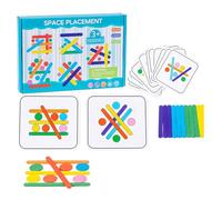 Kids Developmental Rainbow Stick Toy Space Puzzle Color Shape Sorting Logical Thinking Game Child Educational Toy Card Patterns Building