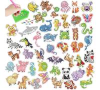 Kids Diamond Painting Stickers Kits,5D DIY Diamond Painting Kits Gem Art Crafts for Children Diamond Dots Mosaic Kits for Girls,Boys and Adults (Animals and Oceans)