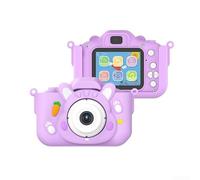 Kids Digital Camera 1080P HD with Dual 20MP Lenses, Video Recording, Self Timer, 8x Optical Zoom, Puzzle Games, MP3 Player, Soft Silicone Protective Case, 32GB Built in Memory (Purple)