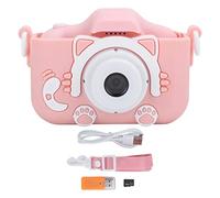 Kids Digital Camera 12MP Dual Lens with 2.0 Inch IPS Screen, Eye Protection LCD, Soft Silicone Body, 32GB Memory Card Included, for Children Ages 1-3 (Pink)