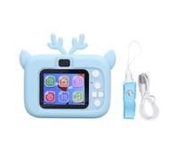 Kids Digital Camera, 20MP Video Camera 4 Filter Effects 2.0 Inch Color Display Eye Protection Silicone Shell 1080P HD Video for Festival Gift (Blue White)