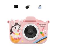Kids Digital Camera 32G Shockproof With Lens Auto Educational Learning Games & Silicone Case OTG Adapter Kids Camera