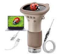 Kids Digital Microscope with 2" Screen, 1000X Magnification Handheld Digiscope, Portable Mini Microscope for Kids 6-12 with Built-in Led & Photo/video for Exploring Nature(Brown)