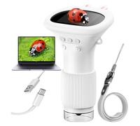Kids Digital Microscope with 2" Screen, 1000X Magnification Handheld Digiscope, Portable Mini Microscope for Kids 6-12 with Built-in Led & Photo/video for Exploring Nature(White)